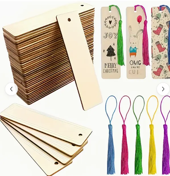 G002-Personalized Wooden Bookmark with Tassel